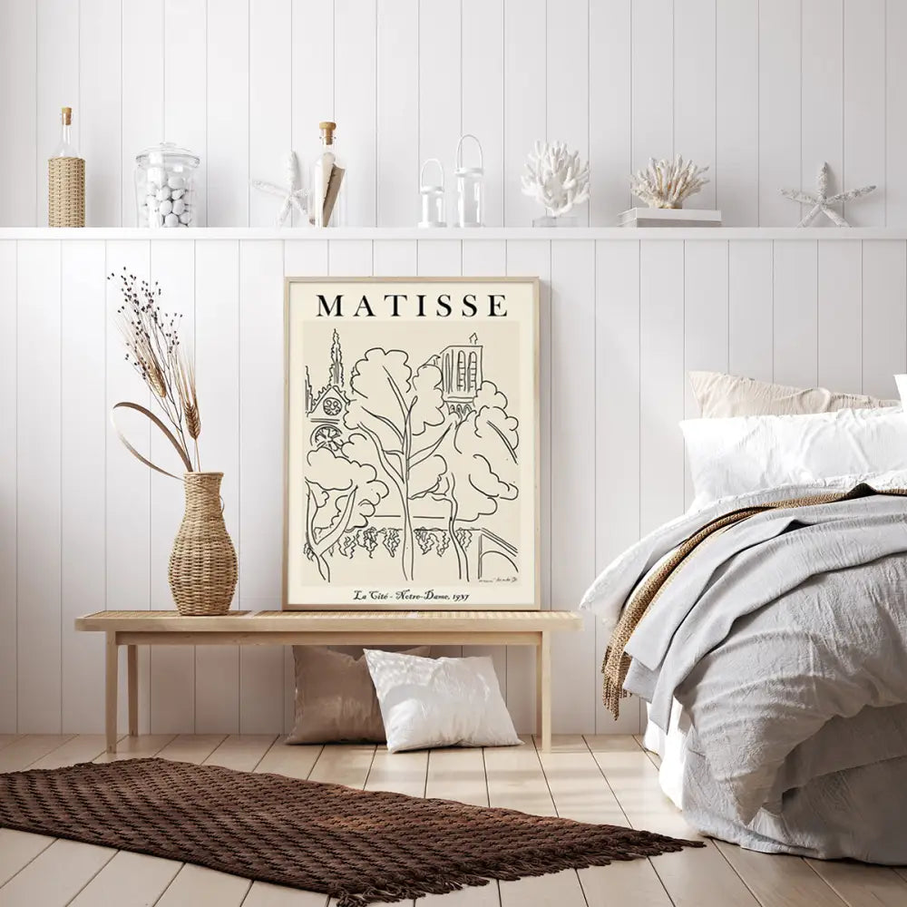 Wall Art 90cmx135cm Line Art By Henri Matisse Wood Frame Canvas - Home & Garden > Wall Art