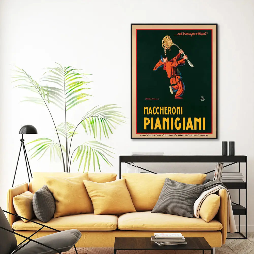 Wall Art 90cmx135cm Maccheroni Pianiciani Black Frame Canvas - Home & Garden > Wall Art