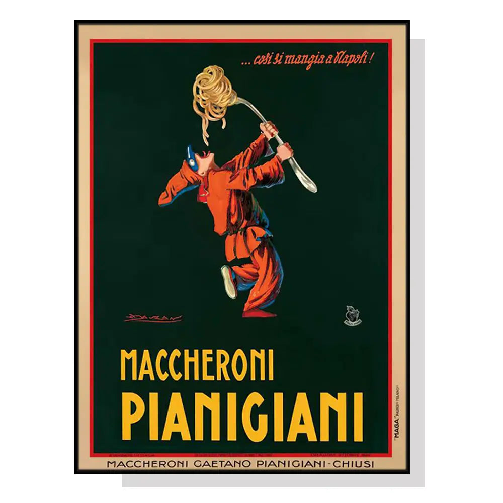 Wall Art 90cmx135cm Maccheroni Pianiciani Black Frame Canvas - Home & Garden > Wall Art