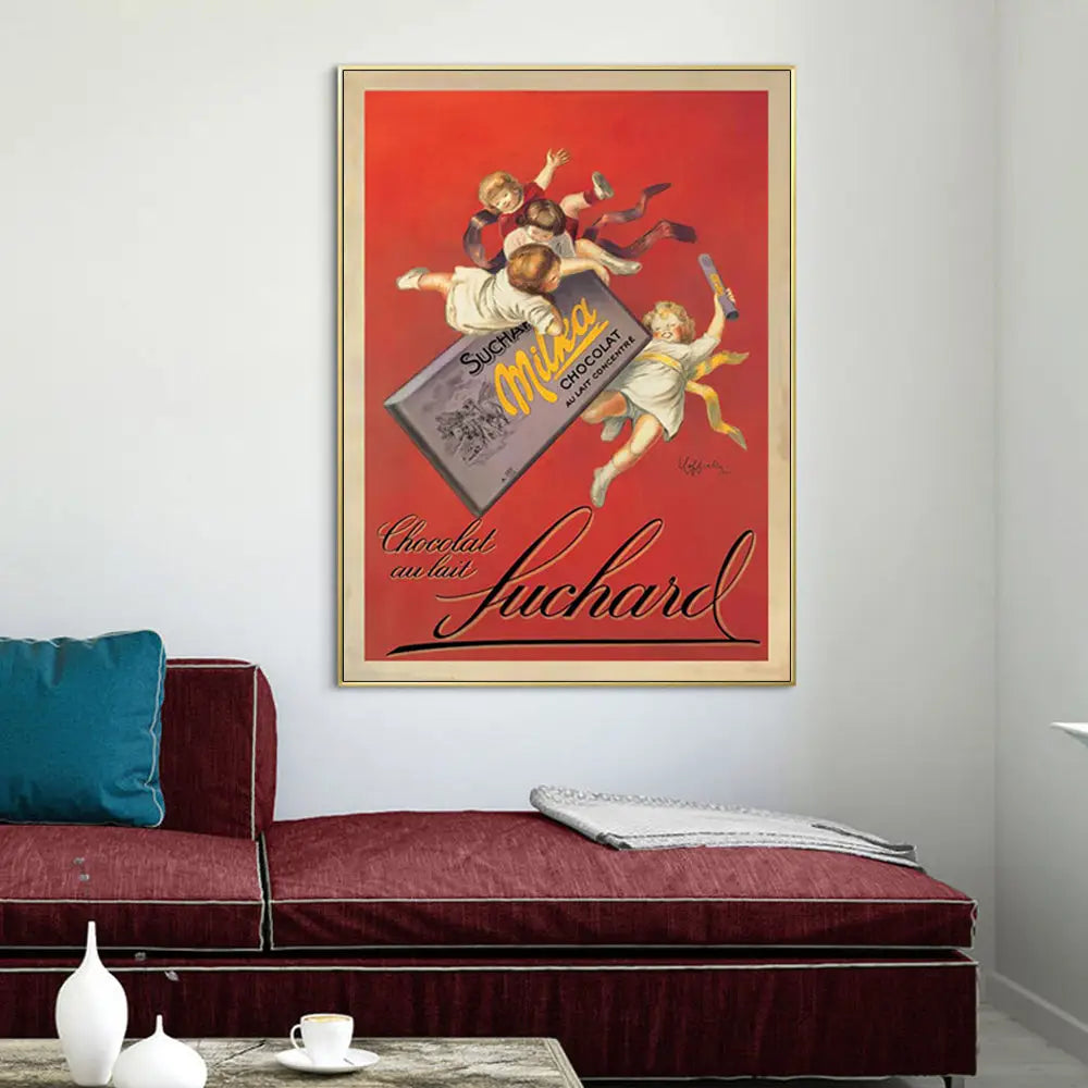 Wall Art 90cmx135cm Milka chocolates by Suchard Gold Frame Canvas - Home & Garden > Wall Art
