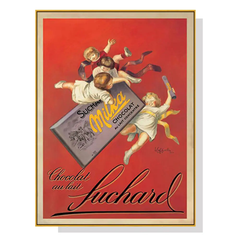 Wall Art 90cmx135cm Milka chocolates by Suchard Gold Frame Canvas - Home & Garden > Wall Art
