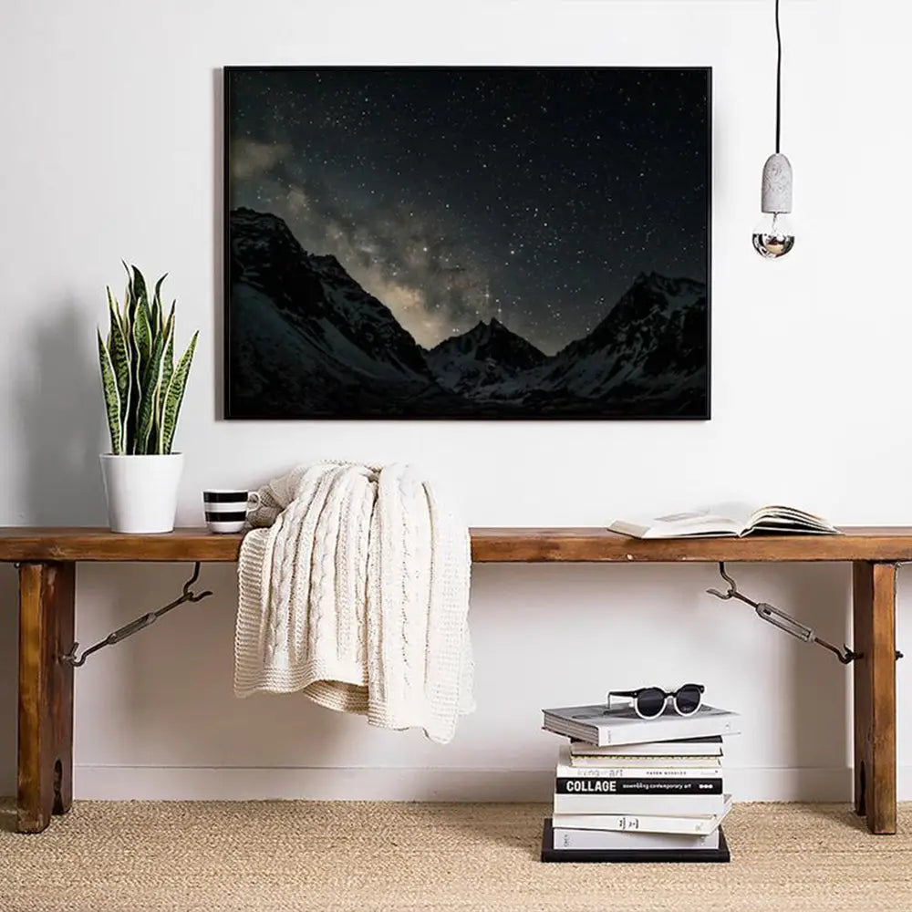 Wall Art 90cmx135cm Night Court Black Frame Canvas - Home & Garden > Wall Art