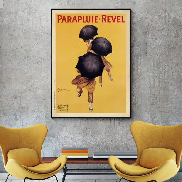 Wall Art 90cmx135cm Parapluie Revel Black Frame Canvas - Home & Garden > Wall Art