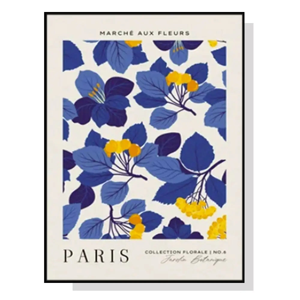 Wall Art 90cmx135cm Paris Flower Market Black Frame Canvas - Home & Garden > Wall Art