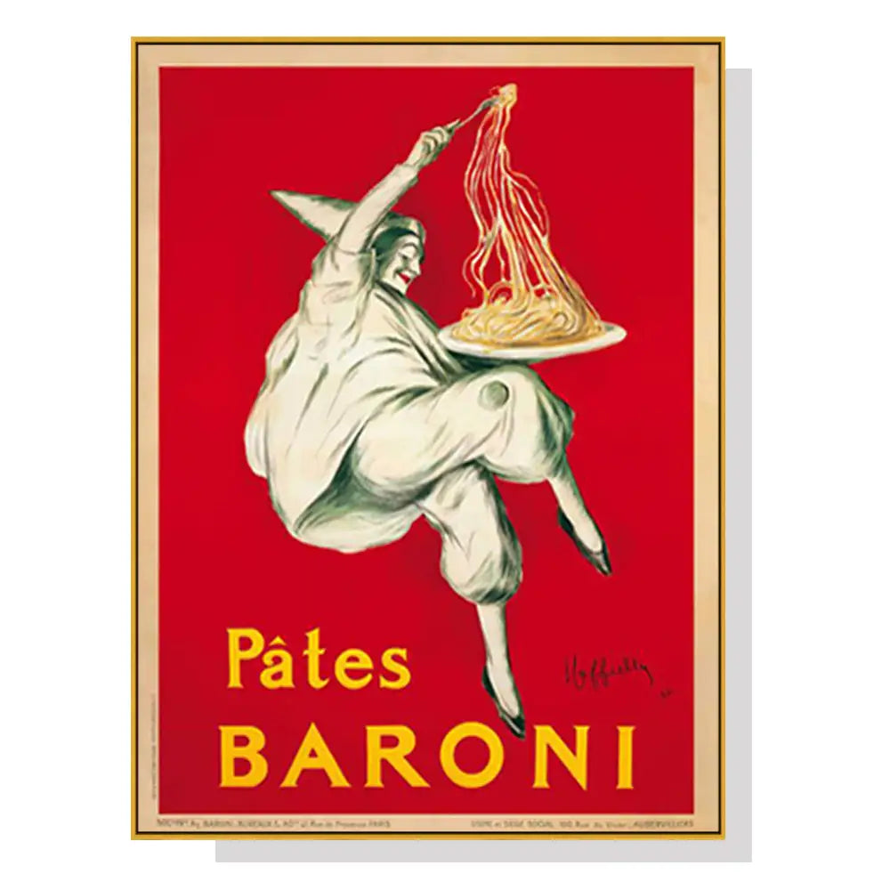 Wall Art 90cmx135cm Pates Baroni Pasta Gold Frame Canvas - Home & Garden > Wall Art