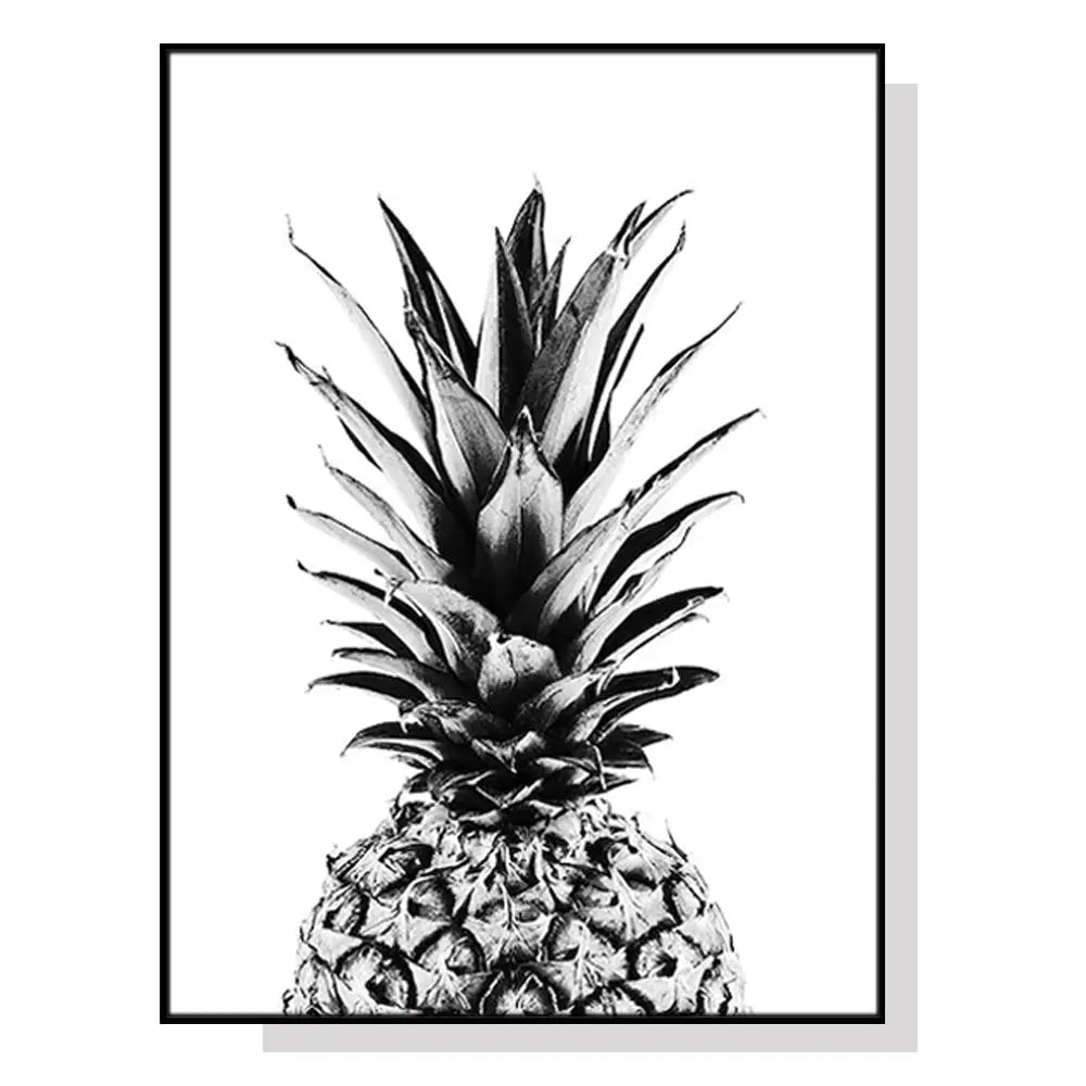 Wall Art 90cmx135cm Pineapple Black Frame Canvas - Home & Garden > Wall Art