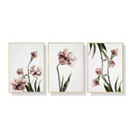 Wall Art 90cmx135cm Tulip Flower 3 Sets Gold Frame Canvas - Home & Garden > Wall Art