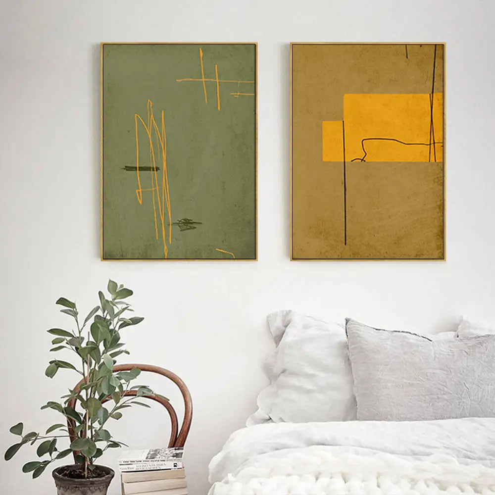 Wall Art 90cmx135cm United Study 2 Sets Gold Frame Canvas - Home & Garden > Wall Art