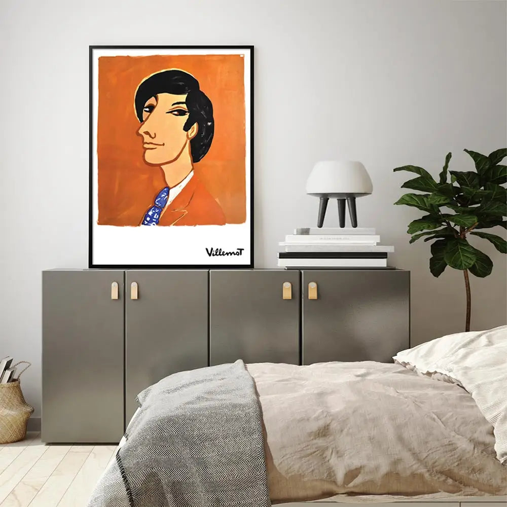 Wall Art 90cmx135cm Villemot 1971 Black Frame Canvas - Home & Garden > Wall Art
