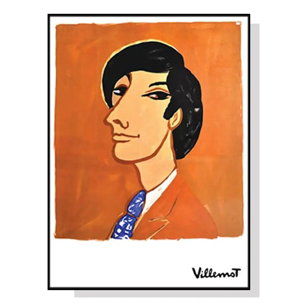 Wall Art 90cmx135cm Villemot 1971 Black Frame Canvas - Home & Garden > Wall Art