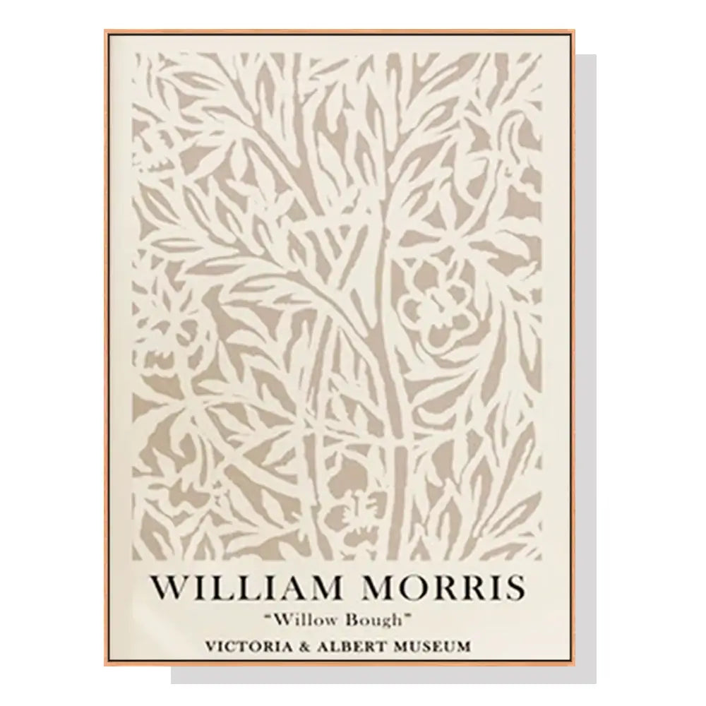 Wall Art 90cmx135cm William Morris Neutral Wood Frame Canvas - Home & Garden > Wall Art