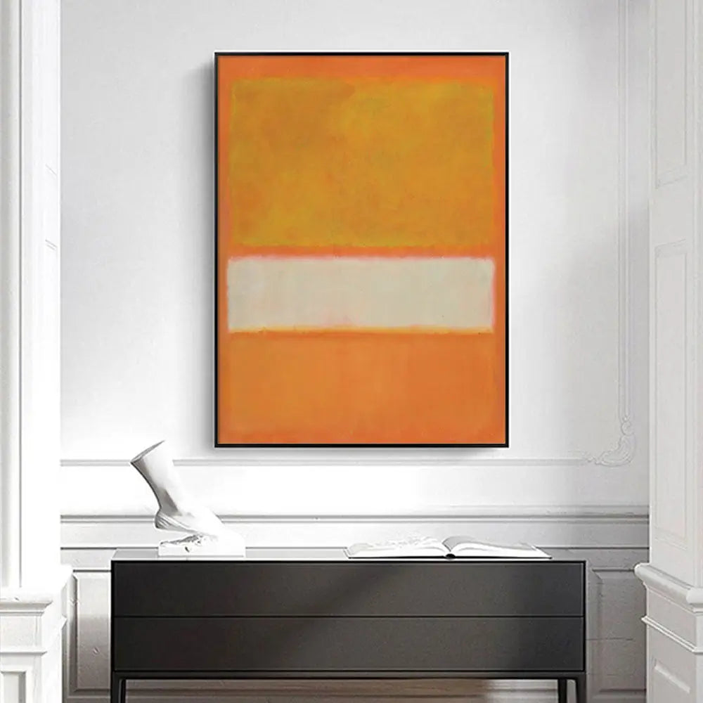 Wall Art 90cmx135cm Yellow By Mark Rothko Black Frame Canvas - Home & Garden > Wall Art