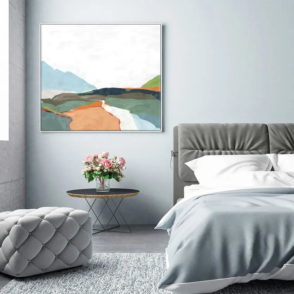 Wall Art 90cmx90cm April Morning White Frame Canvas - Home & Garden > Wall Art