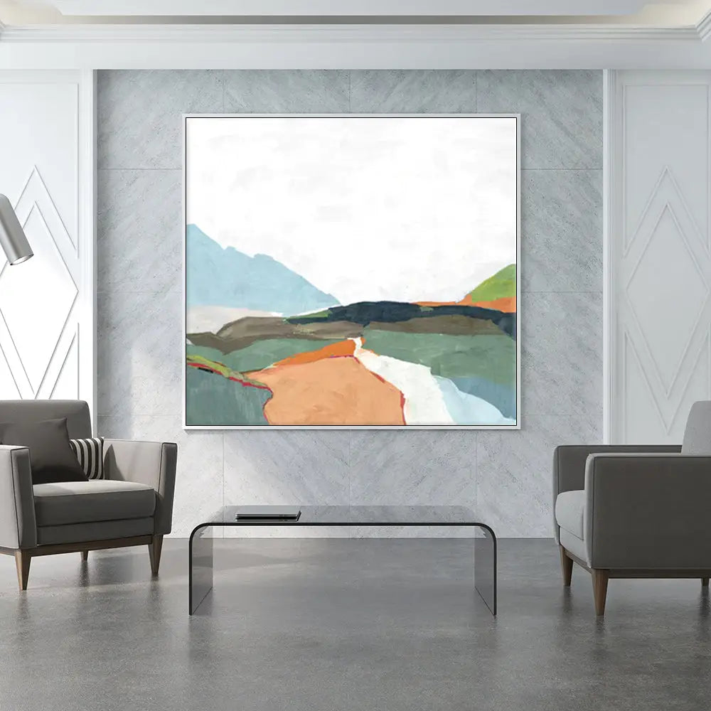 Wall Art 90cmx90cm April Morning White Frame Canvas - Home & Garden > Wall Art