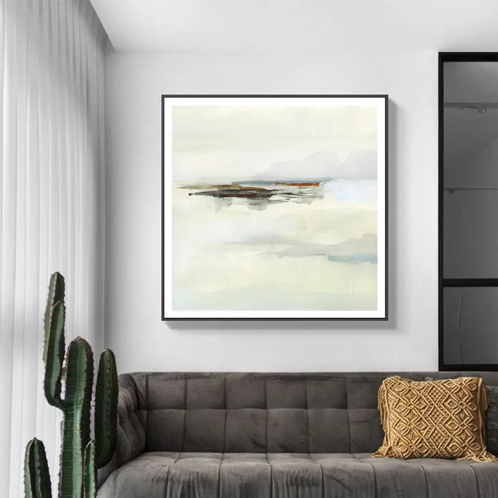Wall Art 90cmx90cm Atmospheric Edge Black Frame Canvas - Home & Garden > Wall Art