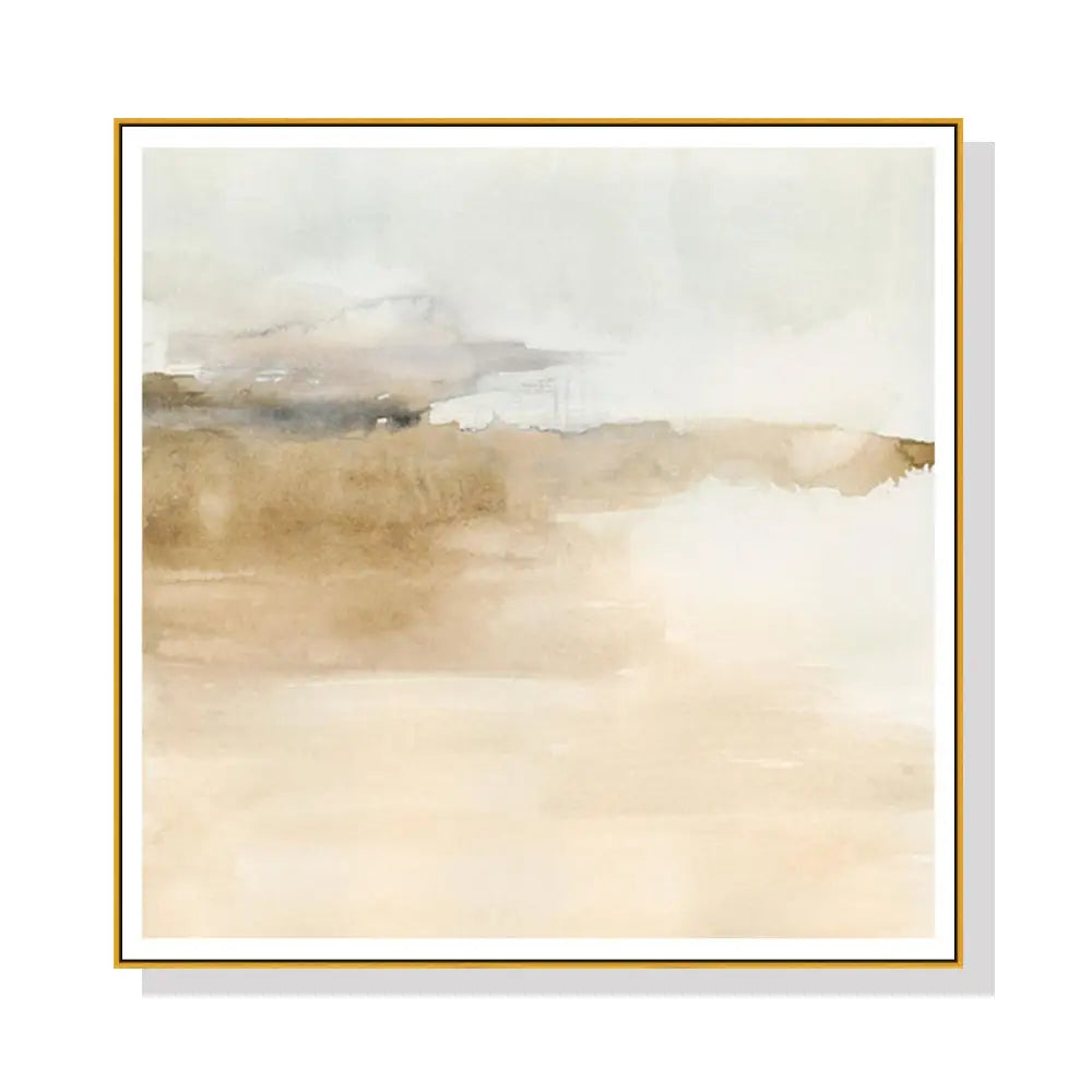 Wall Art 90cmx90cm Atmospheric Edge II Gold Frame Canvas - Home & Garden > Wall Art