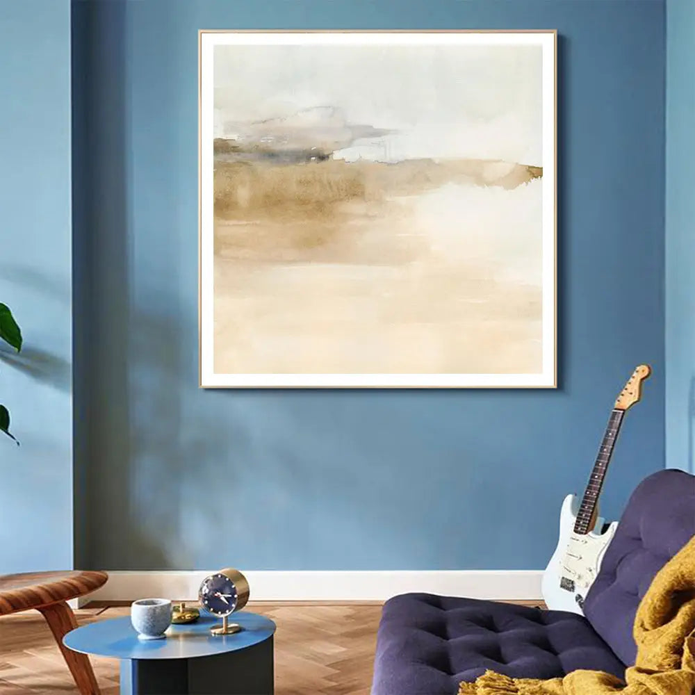 Wall Art 90cmx90cm Atmospheric Edge II Gold Frame Canvas - Home & Garden > Wall Art