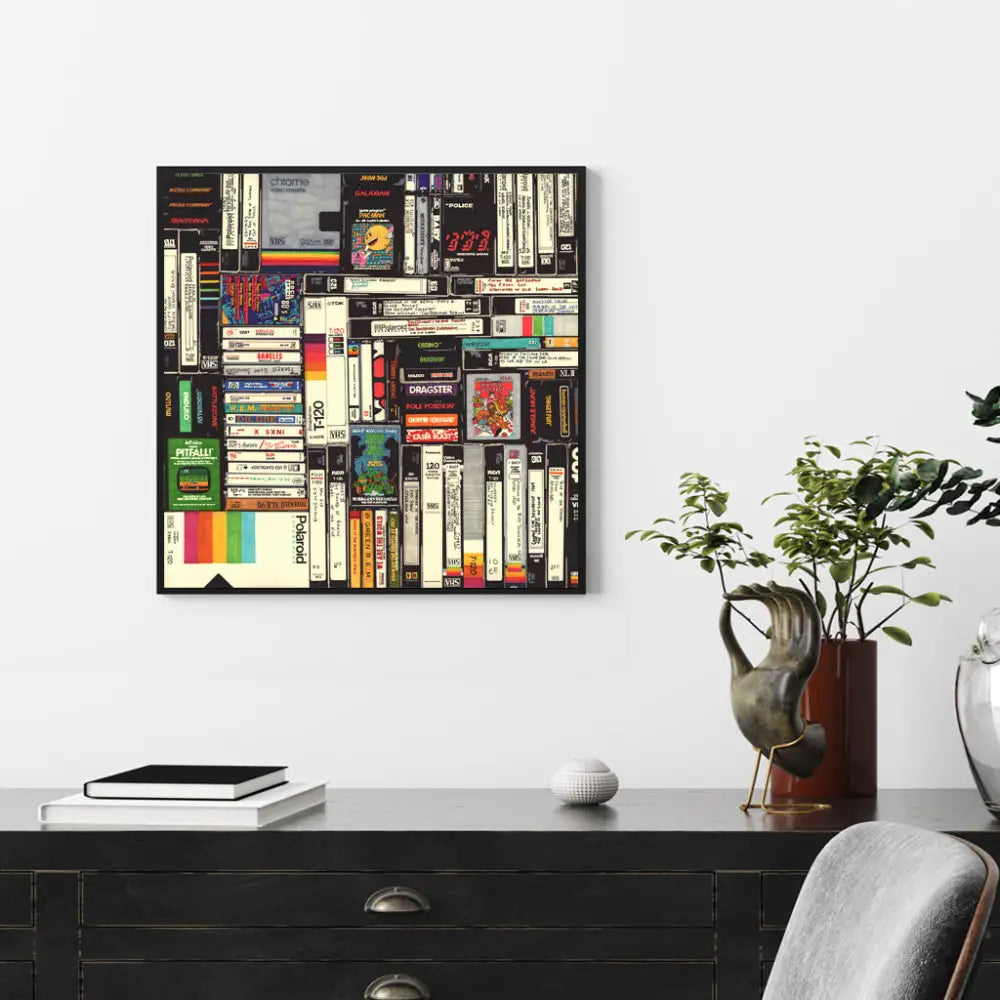 Wall Art 90cmx90cm Book Black Frame Canvas - Home & Garden > Wall Art