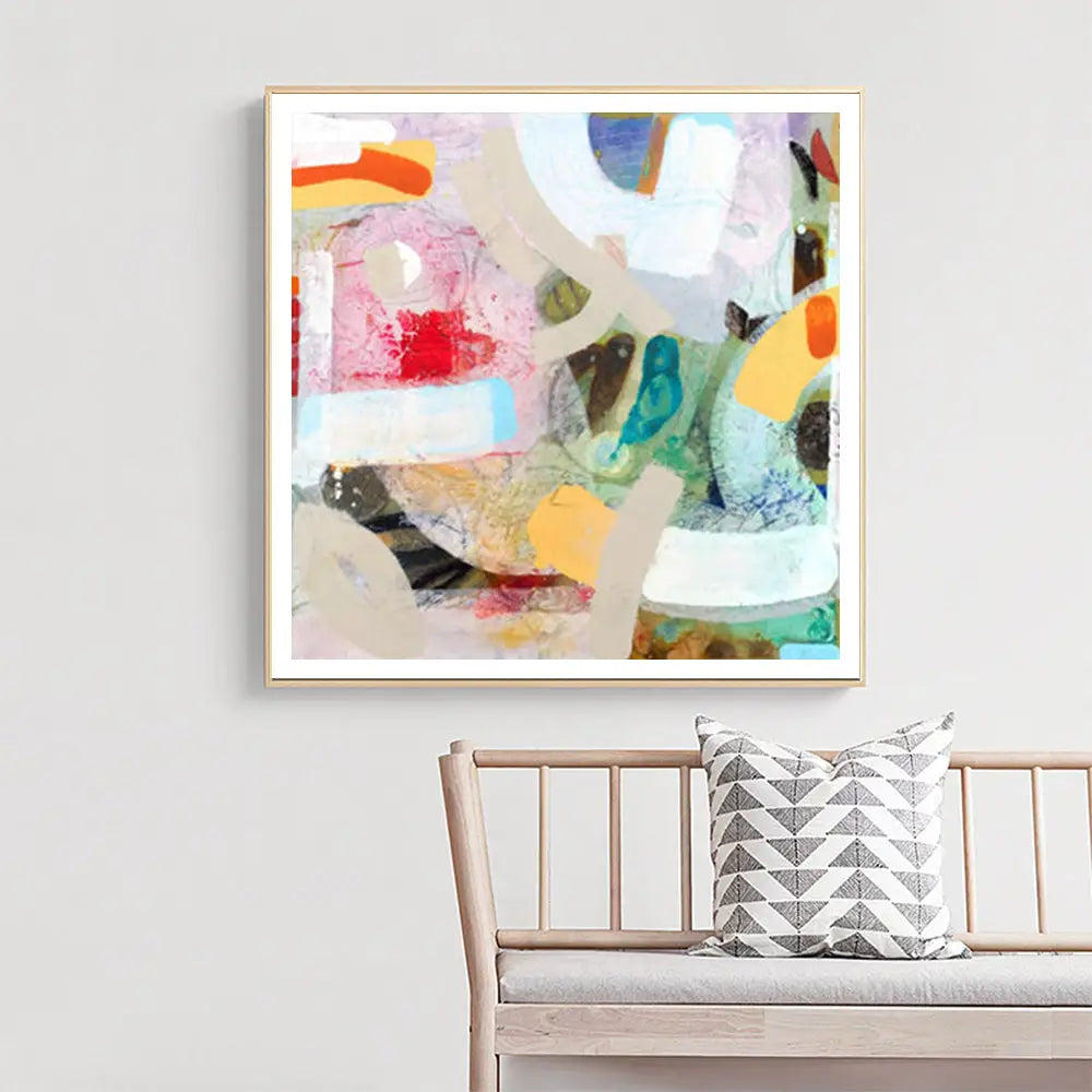 Wall Art 90cmx90cm Changed My Mind IV by Aleah Koury Gold Frame Canvas - Home & Garden > Wall Art