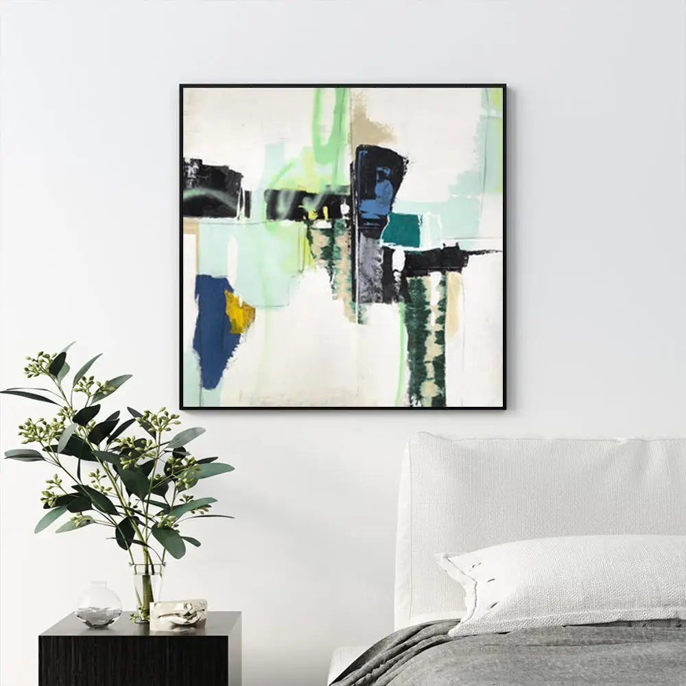 Wall Art 90cmx90cm Hard Truth Black Frame Canvas - Home & Garden > Wall Art