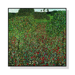 Wall Art 90cmx90cm Italian garden by Gustav Klimt Black Frame Canvas - Home & Garden > Wall Art