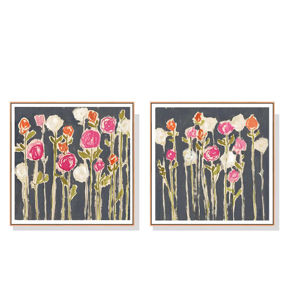 Wall Art 90cmx90cm Laurels Lollies 2 Sets Wood Frame Canvas - Home & Garden > Wall Art
