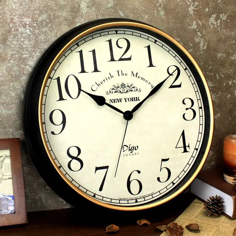 Wall Clock Large 41cm Silent Home Wall Decor Retro Clock for Living Room Kitchen Home Office - Home & Garden > Decor