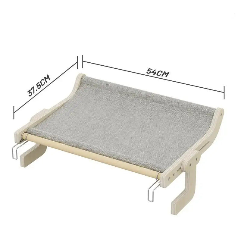 Wall-Mounted Cat Hammock Bed- Wooden Frame Comfortable and Space-Saving Design for Pets - Pet Care > Cat Supplies > Cat