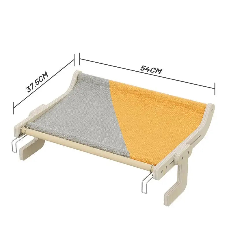 Wall-Mounted Cat Hammock Bed -Wooden Frame Comfortable and Space-Saving Design for Pets - Pet Care > Cat Supplies > Cat