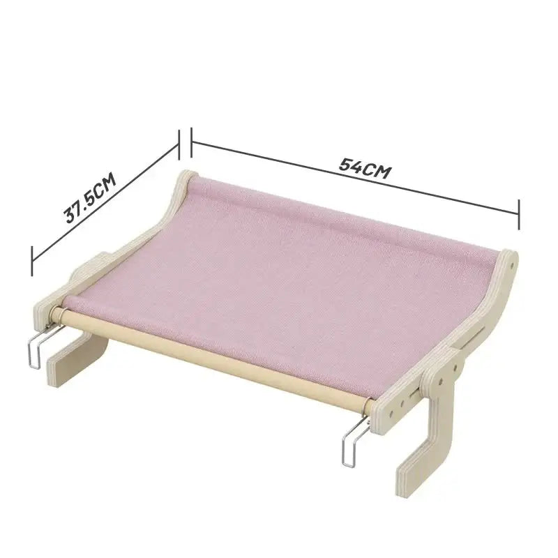 Wall-Mounted Cat Hammock Bed- Wooden Frame Comfortable and Space-Saving Design for Pets - Pet Care > Cat Supplies > Cat