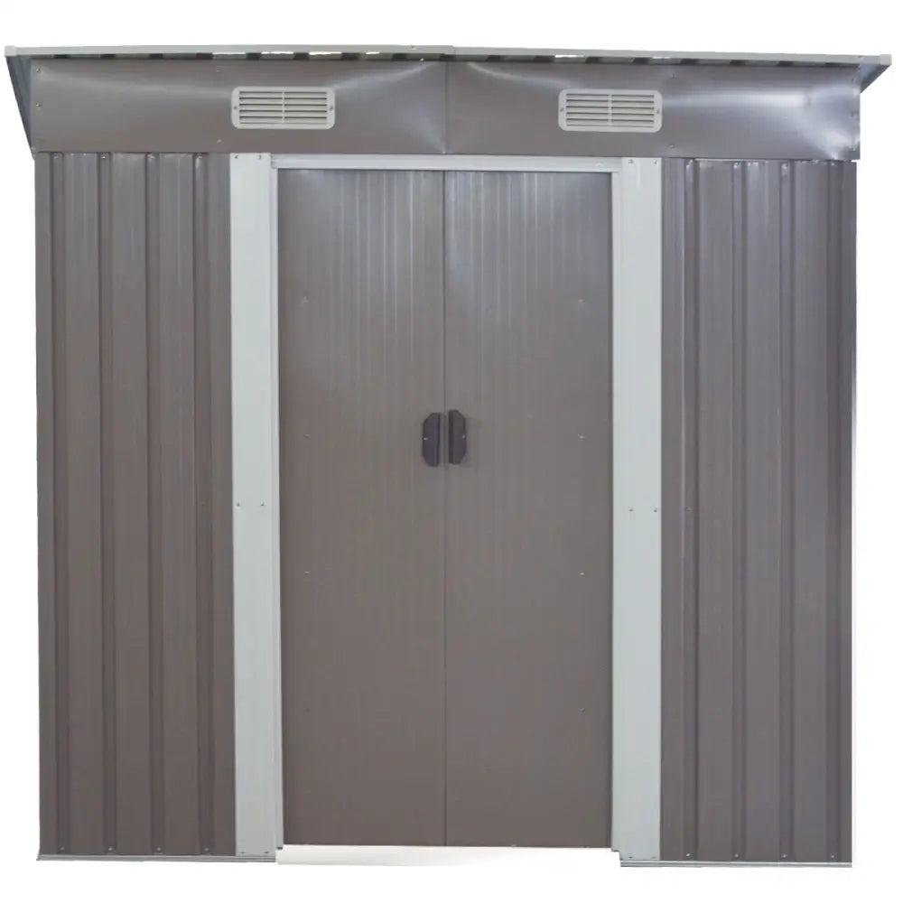 Wallaroo Garden Shed Flat 4ft x 6ft Outdoor Storage Shelter - Grey - Home & Garden > Storage