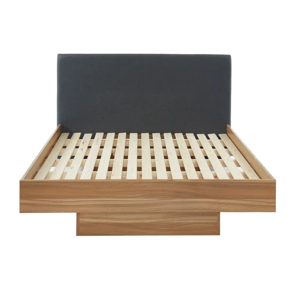 Walnut Oak Wood Floating Bed Frame Queen - Furniture > Bedroom > Beds & Bed Frames