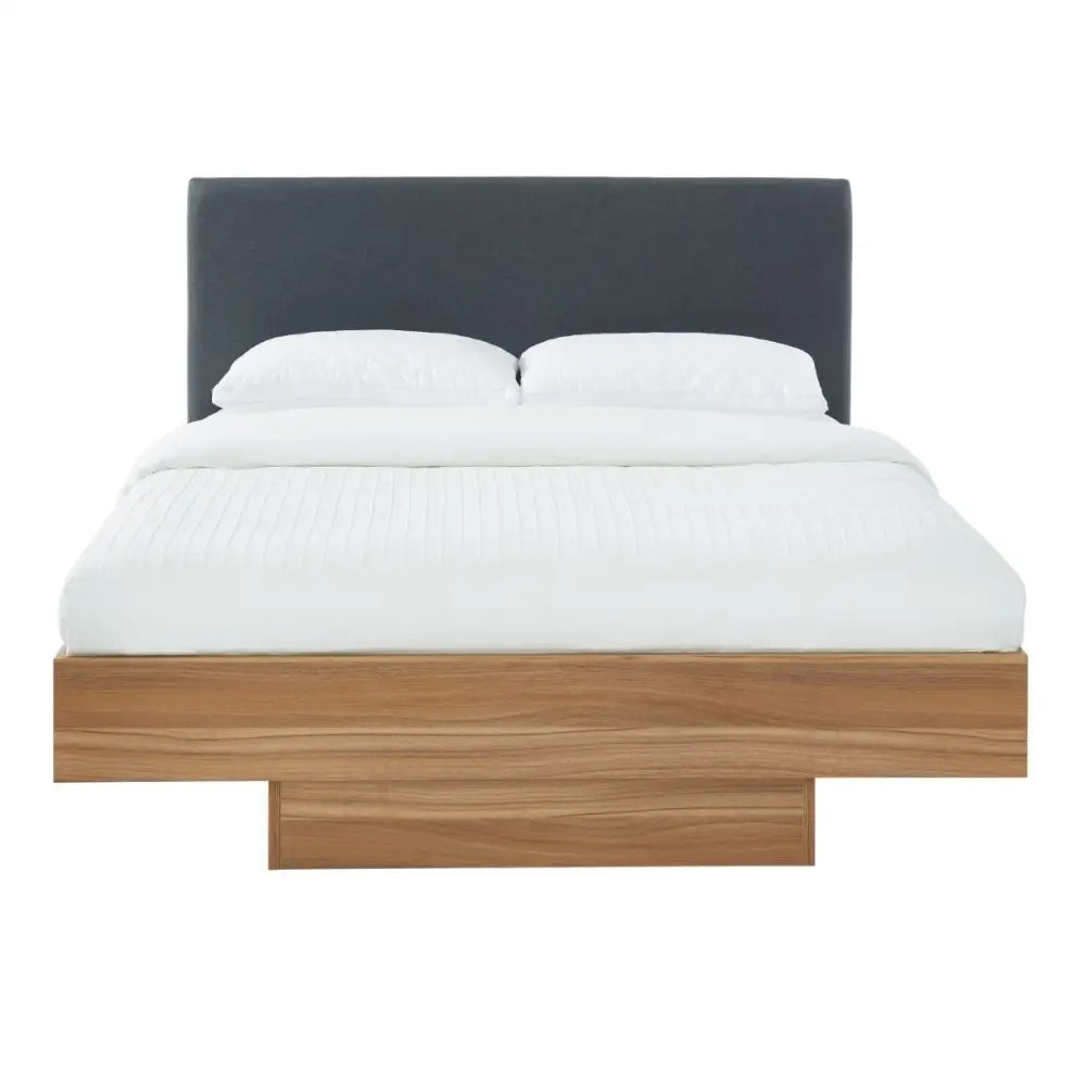 Walnut Oak Wood Floating Bed Frame Queen - Furniture > Bedroom > Beds & Bed Frames