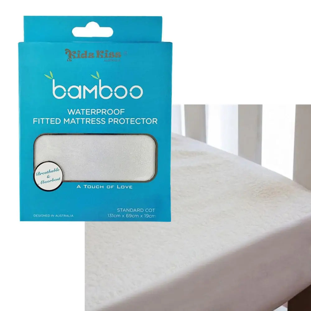 Waterproof Fitted Mattress Protector Standard Cot Size 131x69x19cm - Home & Garden > Bedding