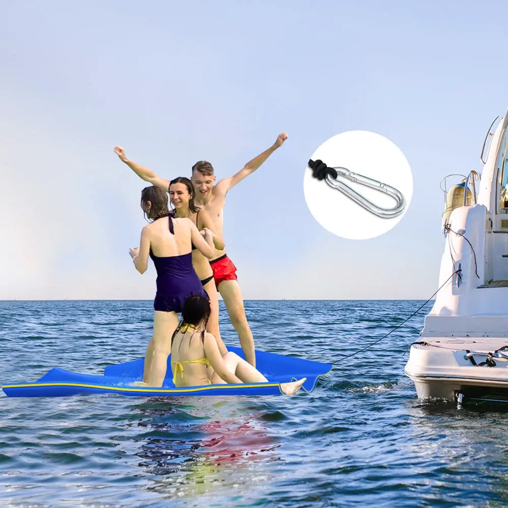 Weisshorn Floating Water Mat 3.5x1.8m Foam Pad Swimming Pool Platform Blue - Home & Garden > Pool & Accessories > Pool