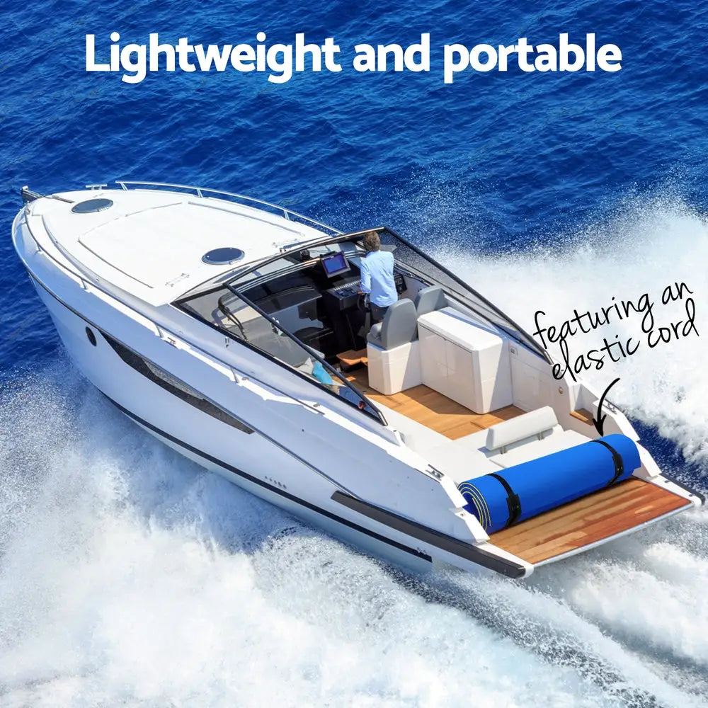 Weisshorn Floating Water Mat 3.5x1.8m Foam Pad Swimming Pool Platform Blue - Home & Garden > Pool & Accessories > Pool