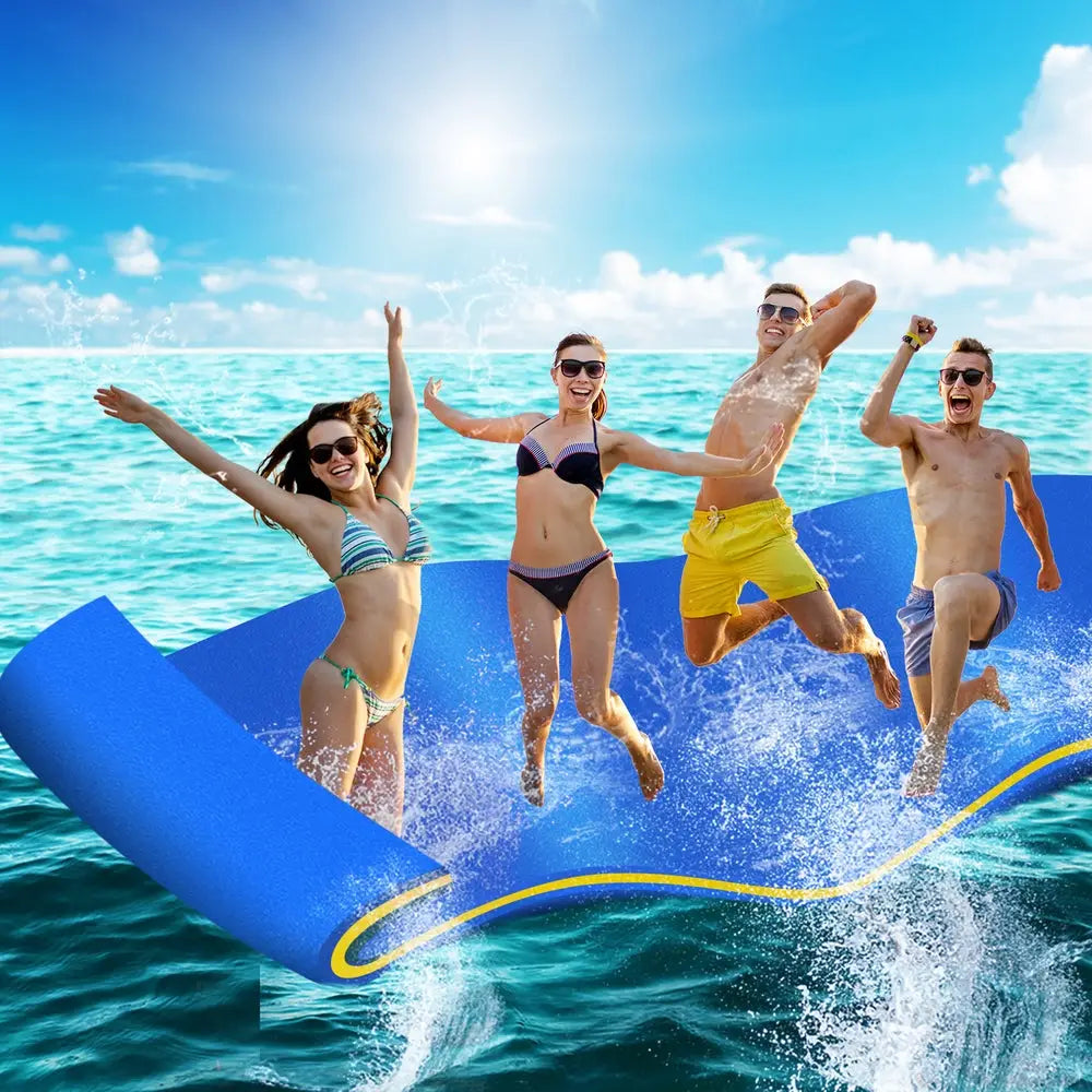 Weisshorn Floating Water Mat 3.5x1.8m Foam Pad Swimming Pool Platform Blue - Home & Garden > Pool & Accessories > Pool