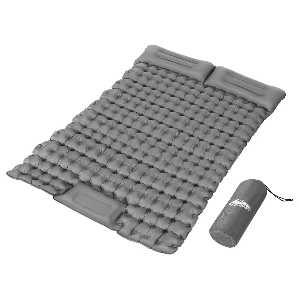 Weisshorn Self Inflating Mattress Camping Sleeping Mat Air Bed Double Pillow Bag - Home & Garden > Inflatable Mattress