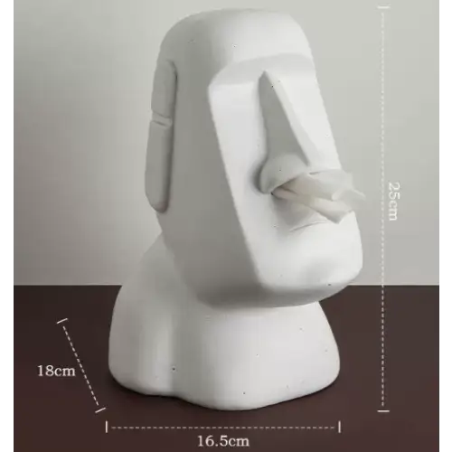 White Creative Moai Tissue Holder - Fun and Unique Decorative Dispenser - Home & Garden > Bathroom Accessories > Toilet