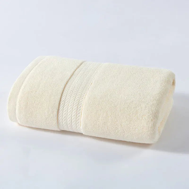 White Premium Thick Cotton Bath Towel for Adults - Soft and Absorbent Bathroom Towel - Home & Garden > Bathroom