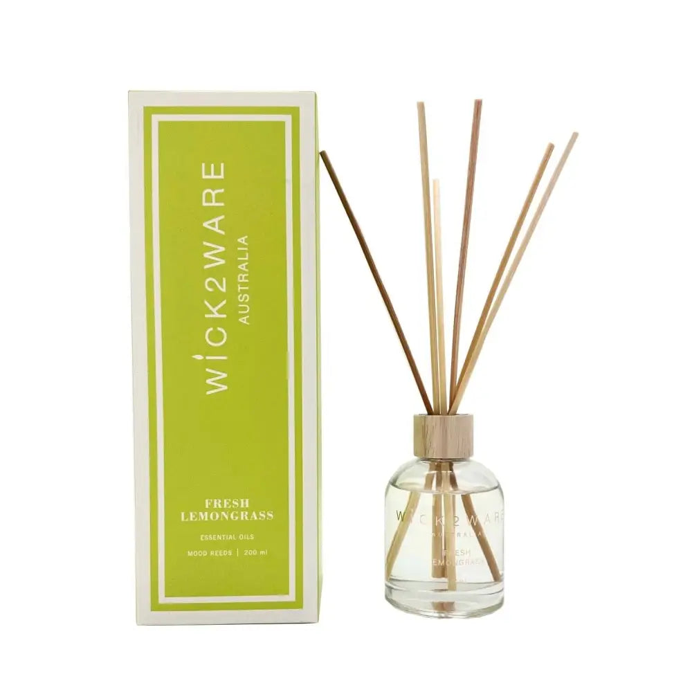 Wick2Ware Australia Fresh Lemongrass Fragrance Reed Diffuser 200ml/7.1 fl oz - Home & Garden > Decor > Candles &