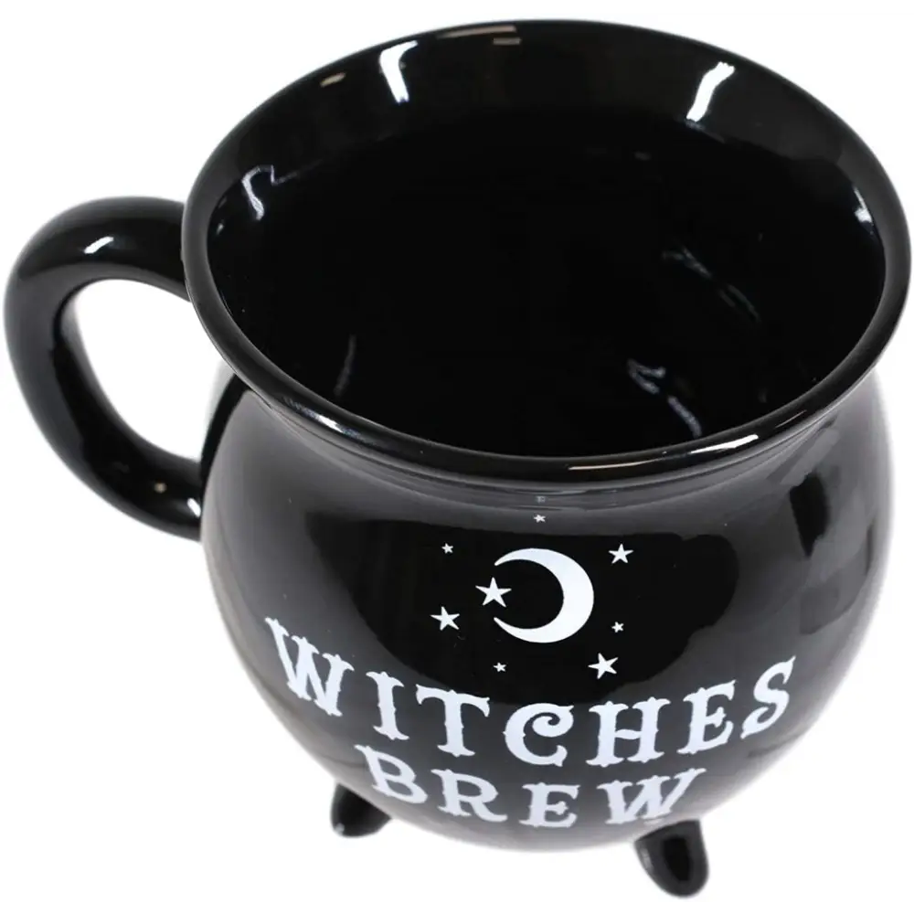 Witches Brew Black Cauldron Coffee Mug Cup With Moon & Stars - Home & Garden > Kitchenware