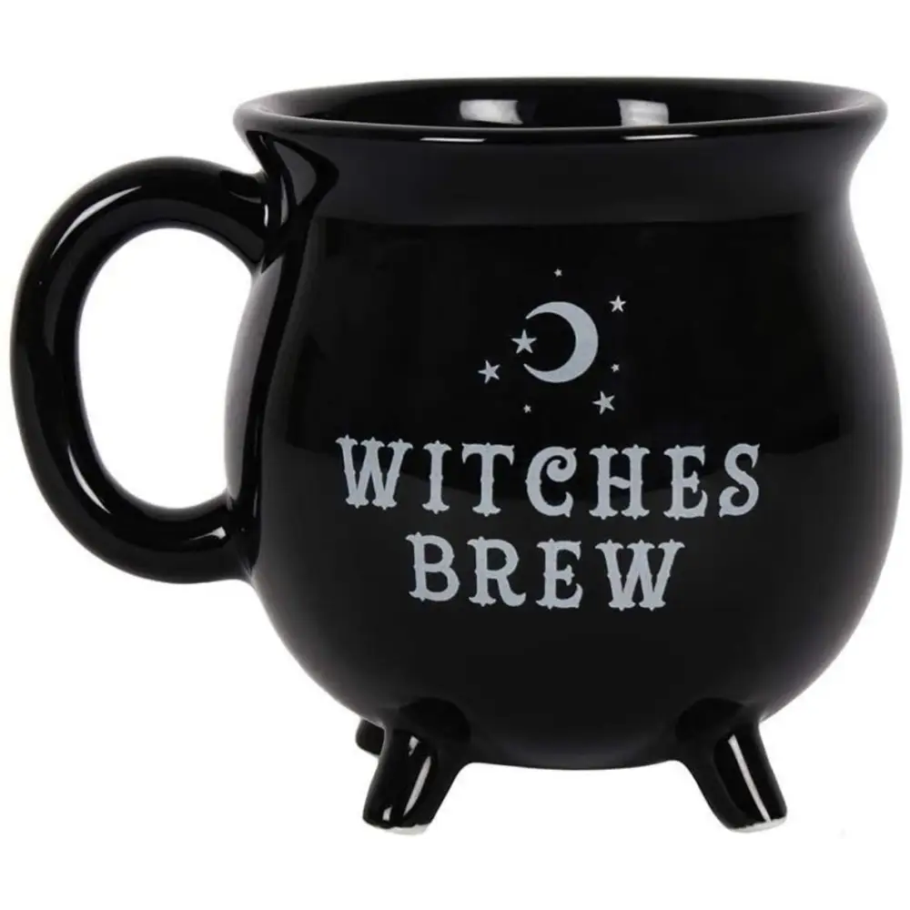 Witches Brew Black Cauldron Coffee Mug Cup With Moon & Stars - Home & Garden > Kitchenware