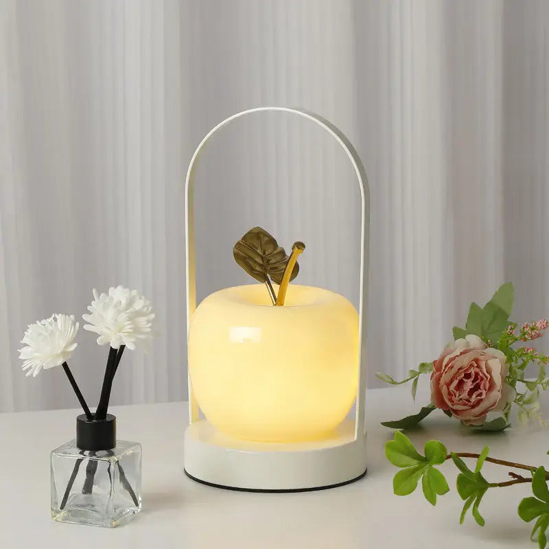 Yellow Decorative Apple Table Lamp - USB-C 3 Light Modes Metal Handle - Home & Garden > Lighting > Table Lamps