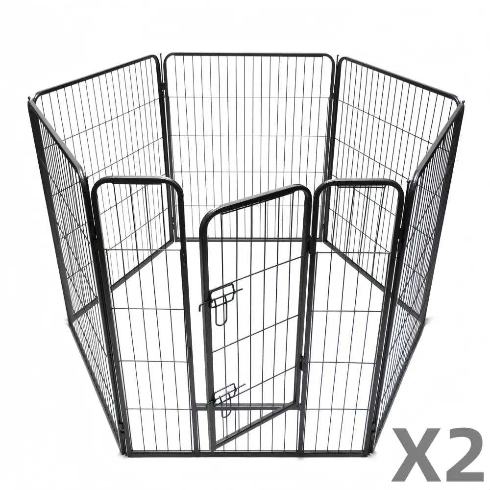 YES4PETS 12 Panels 100 cm Heavy Duty Pet Dog Cat Puppy Rabbit Exercise Playpen Fence Extension - Pet Care > Dog