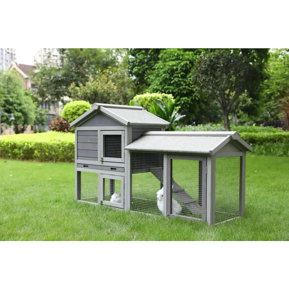 YES4PETS 148cm Rabbit Hutch Quail Run Wooden Cage Guinea Pig Cage House - Pet Care > Coops & Hutches > Small Animal