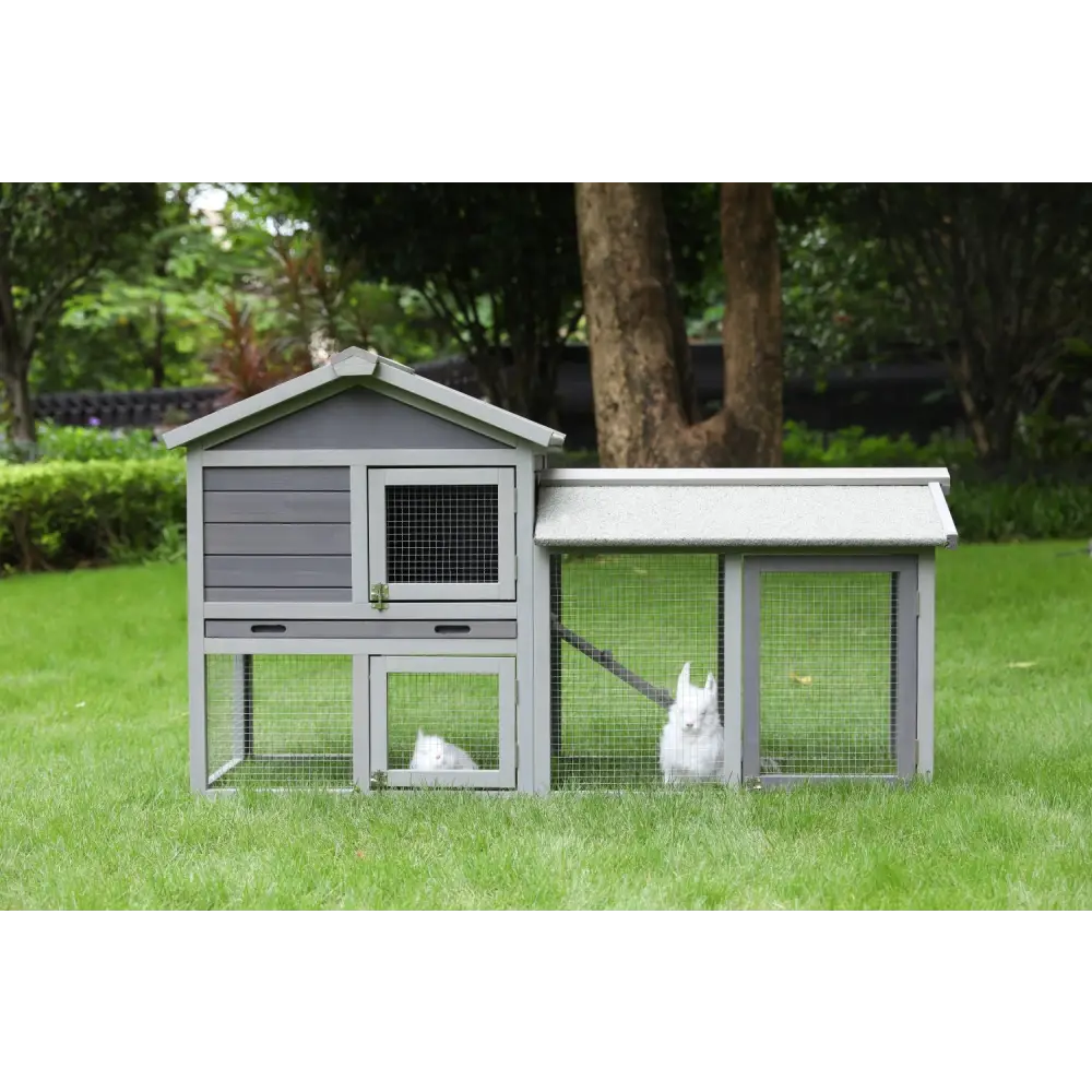 YES4PETS 148cm Rabbit Hutch Quail Run Wooden Cage Guinea Pig Cage House - Pet Care > Coops & Hutches > Small Animal