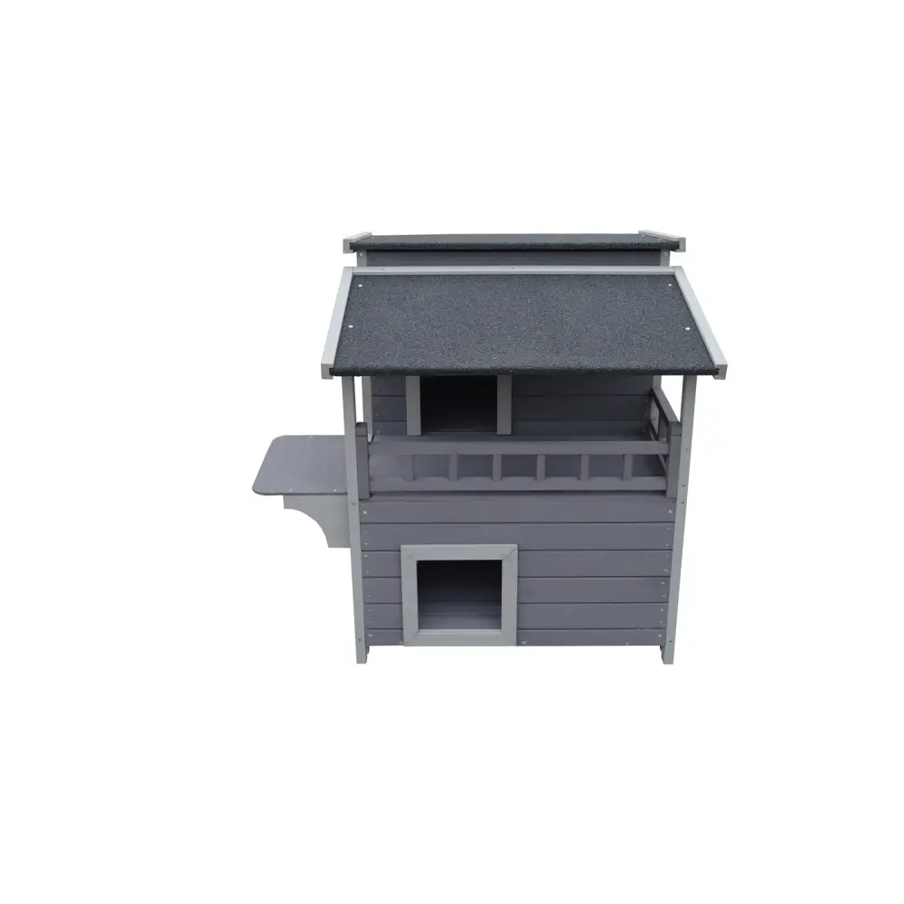 YES4PETS 2 Story Cat Shelter Condo with Escape Door Rainproof Kitty House - Pet Care > Cat Supplies > Cat Furniture