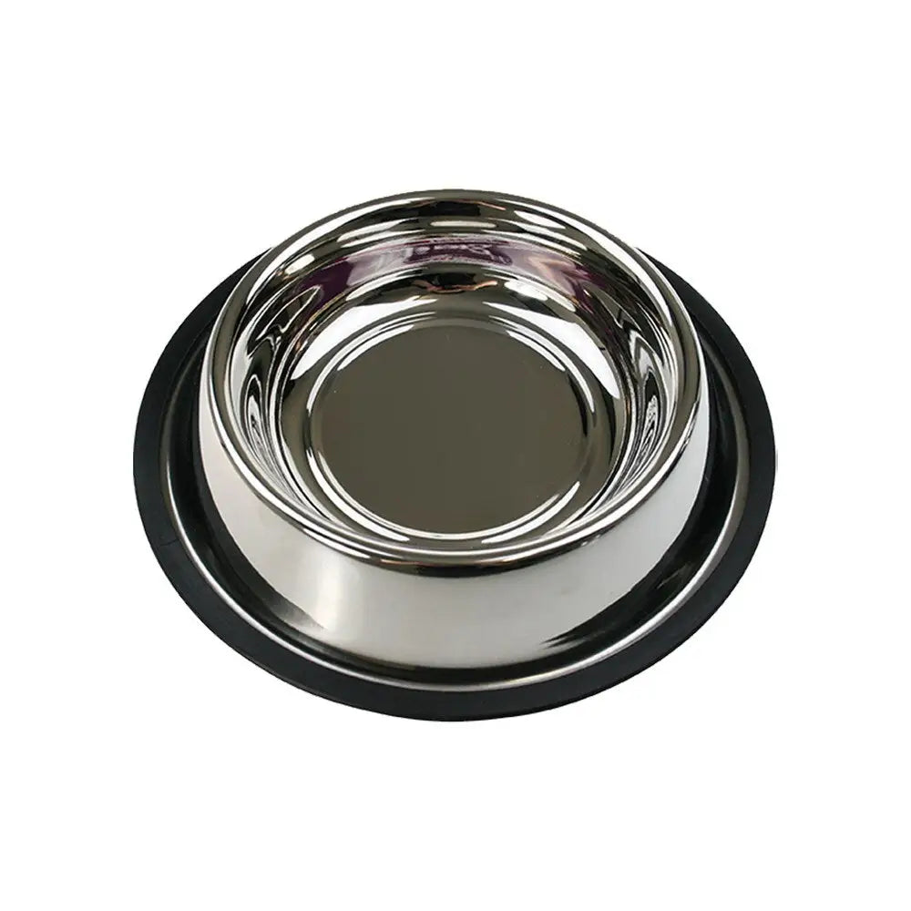 YES4PETS 2 x M Stainless Steel Pet Bowl Water Bowls Portable Anti Slip Skid Feeder Dog Cat - Pet Care > Dog Supplies >