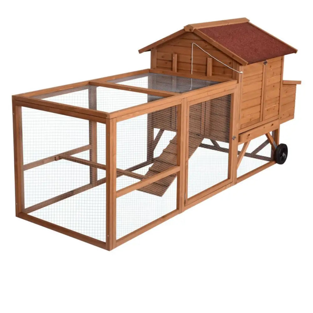 YES4PETS 248 cm XL Chicken Coop Rabbit Hutch Ferret Hen Guinea Pig House With Wheels - Pet Care > Coops & Hutches >